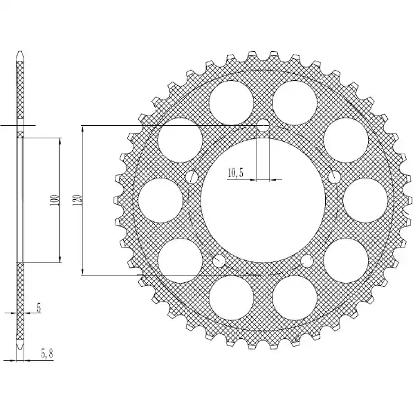 Corona in alluminio p 520 z 44 ingranaggio trasmissione Offerta