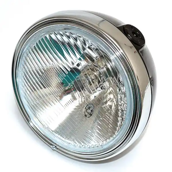 Faro fanale luce anteriore tondo 201 nero vetro rigato Must-Have