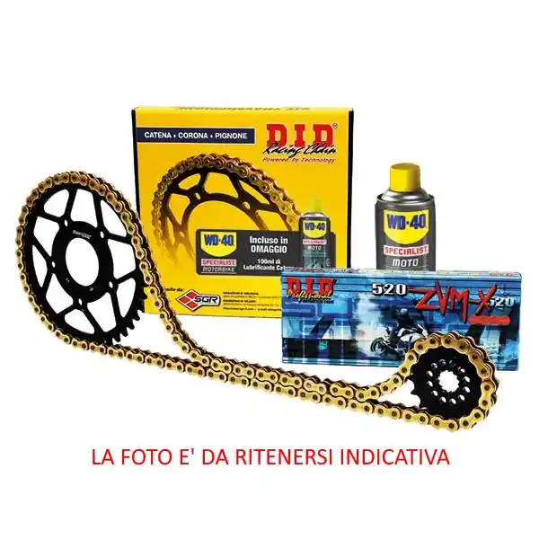 Husqvarna wr 2t 300 kit standard con catena did 520vx2 corona alluminio 2009 2011 Pagamento Sicuro