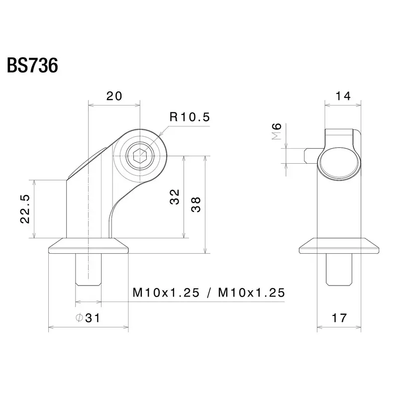 Adattatore Rizoma BS736B per specchi da manubrio nero- Scelto Dai Clienti