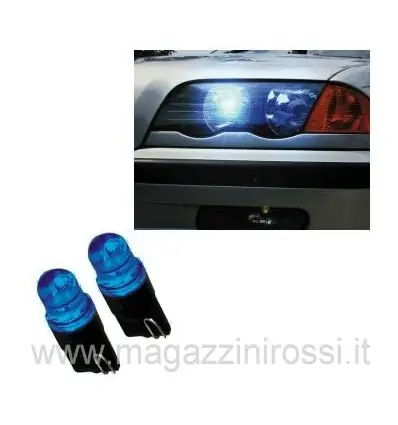 Coppia lampade T10 Color Led 12v blu- Super Prezzo