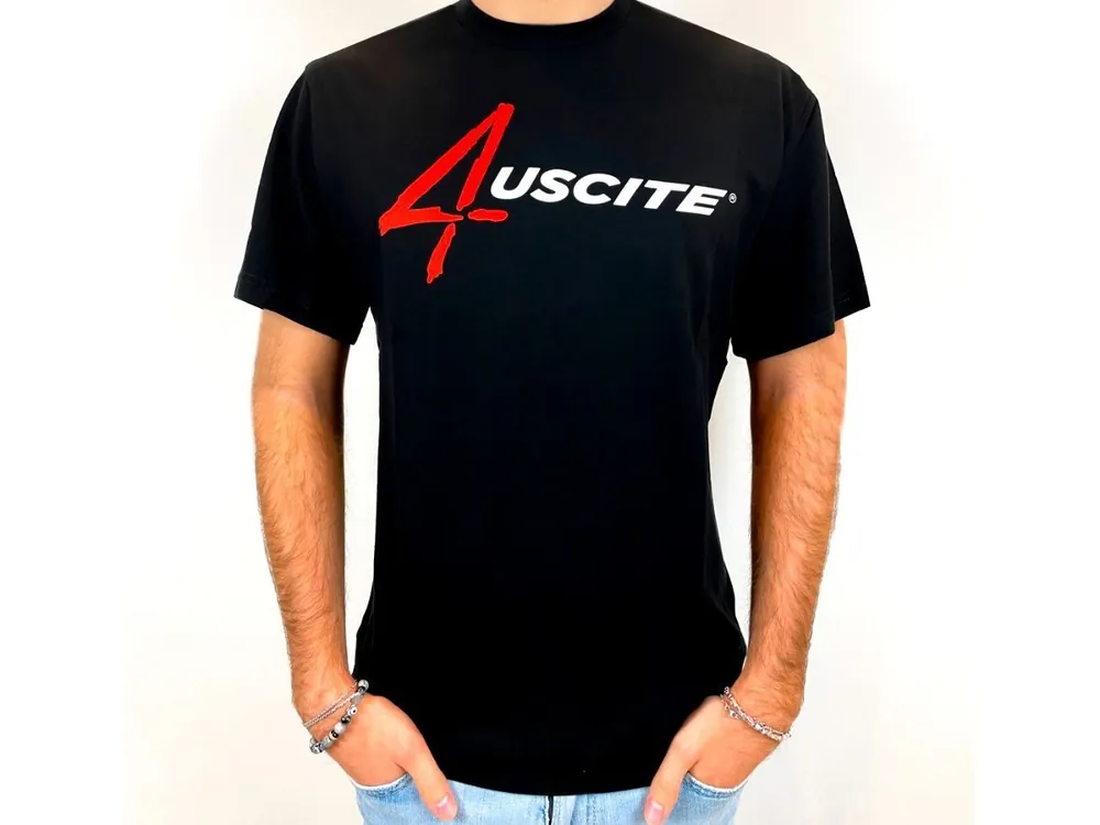 Spedito Oggi T-SHIRT ORIGINALE TERMIGNONI 4 USCITE BLACK 100% COTONE-S - Ordinabile