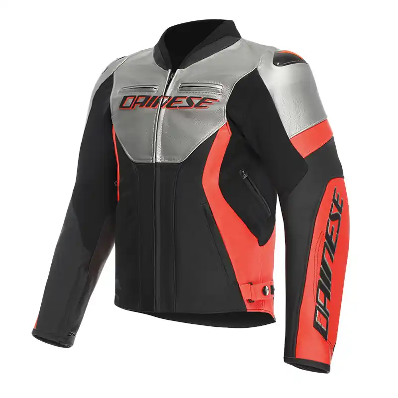 Compra Oggi Stesso Giacca Pelle Dainese Racing 5 argento rosso-44