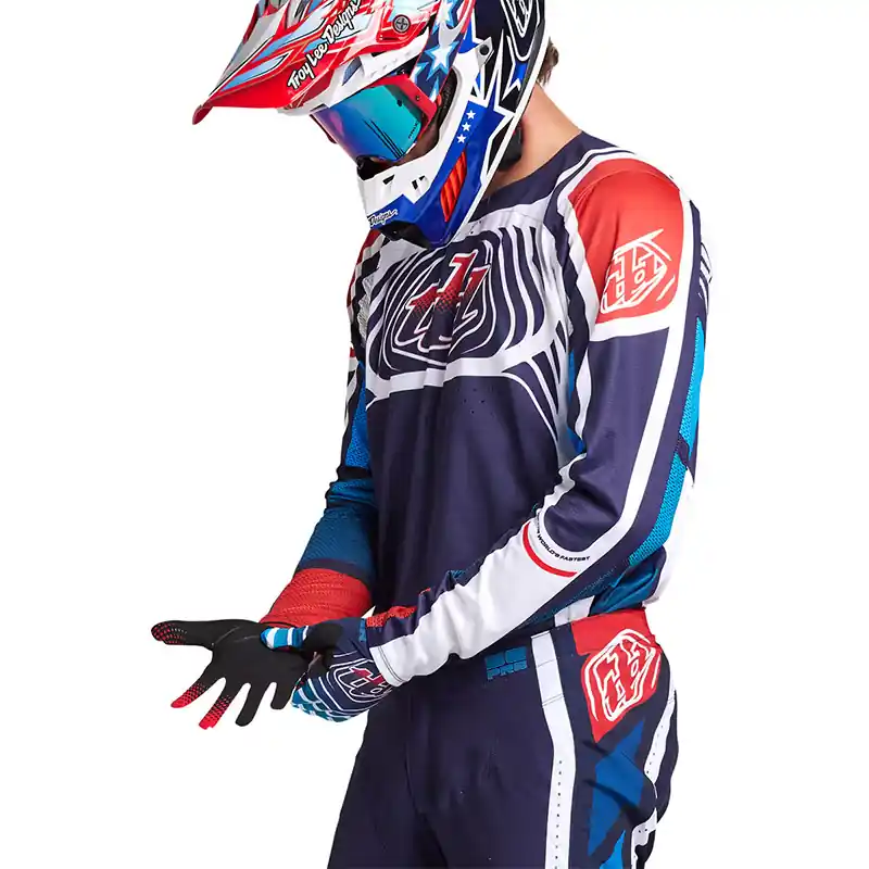 Promozione Maglia Troy Lee Designs SE Pro Wavez blu-S