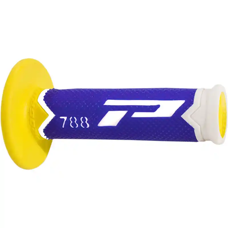 Manopole Progrip 788 TD Closed End bianco blu giallo- Spedizione Espresso