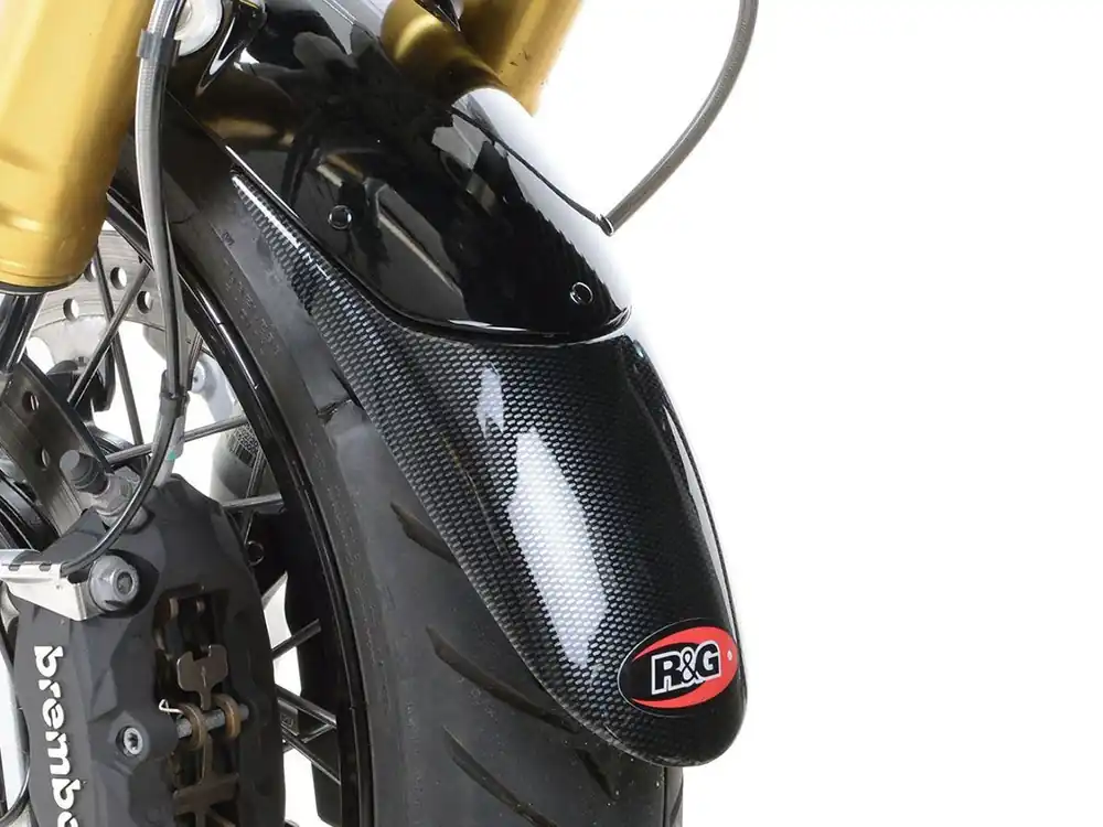 ESTENSIONE PARAFANGO ANTERIORE CARBON LOOK R&G TRIUMPH STREET CUP 2017-2018- Offerta Limitata