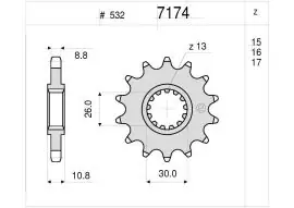 Ultime Pezzi Pignone OgniBene Passo 532 Z 17 Denti - 36.7174.017