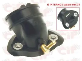 RACCORDO AMMISSIONE Ø INTERNO  mm. 33 - INTERASSE FORI D'ATTACCO mm. 49  PIAGGIO LIBERTY 125/150-SKIPPER 4T 125/150-ET4 125/150-ZIP 125 - CIF - 11664 Scelto Dai Clienti