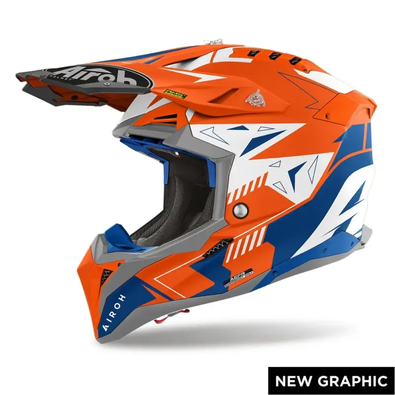 AIROH Casco Cross AVIATOR 3 SPIN OFF ROAD in carbonio Consegna Rapida