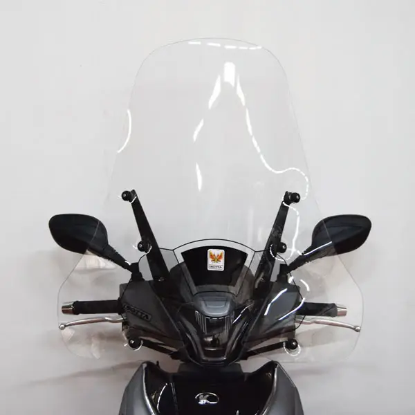 Popolare ISOTTA PARABREZZA alta protezione a 6 fori per KYMCO PEOPLE S 125i - 150i ABS dal 2018 CON SERIGRAFIA ANTI REFRAZIONE SOLARE