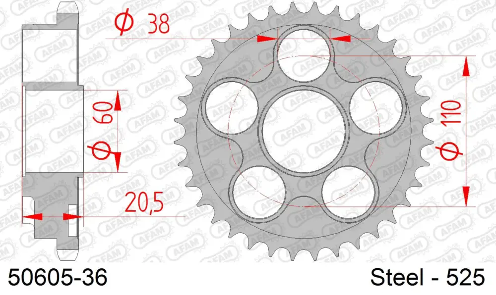 Ordina Subito Corona AFAM 50605-36 in acciaio passo 525 DUCATI 916 BIPOSTO 1994 -1998