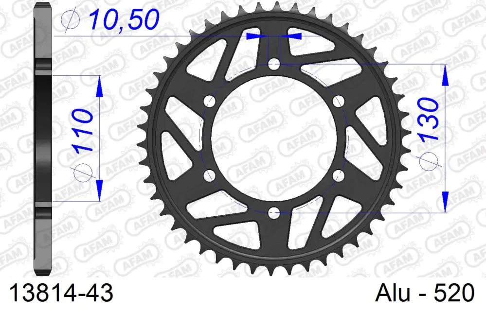 Spedizione Espresso Corona AFAM 13814-43 in all. passo 520 SUZUKI GSX-R 600 2011 -2017