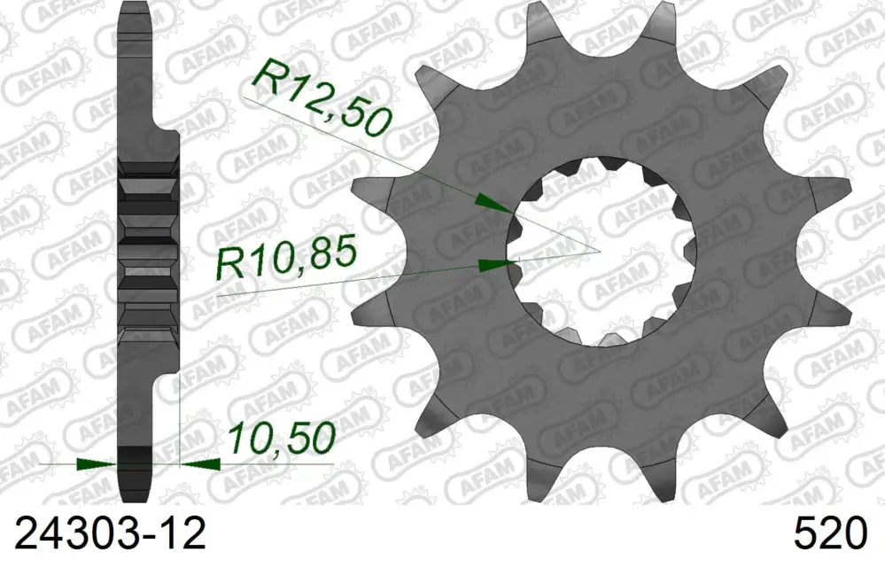 Pignone AFAM 24303-12 passo 520 KAWASAKI KFX 250 MOJAVE 2004 Quantità Limitata