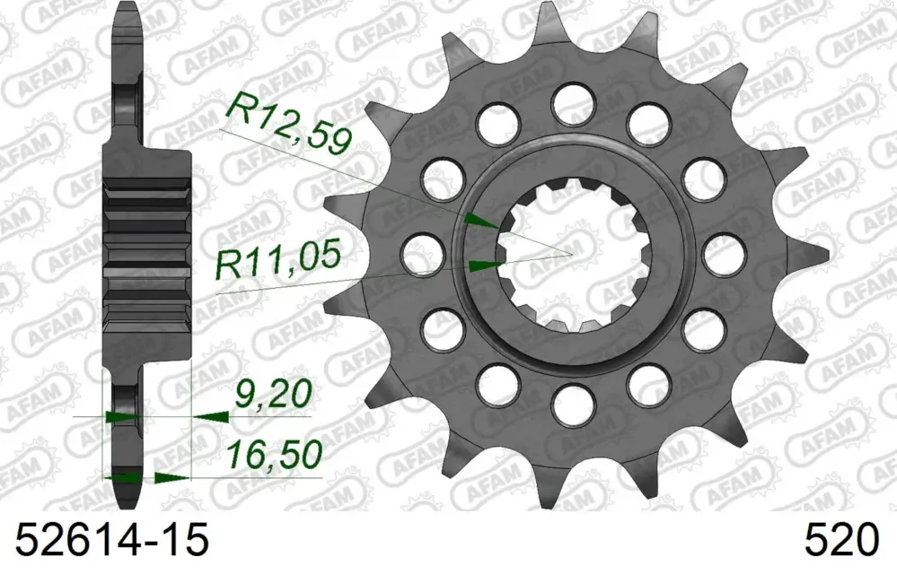 Pignone AFAM 52614-15 passo 520 DUCATI 1098 2007 -2008 Compra Adesso
