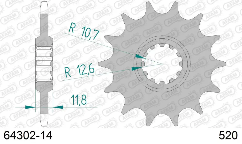 Pignone AFAM 64302-14 passo 520 HUSABERG FE 450 E 2003 -2008 Consegna Rapida
