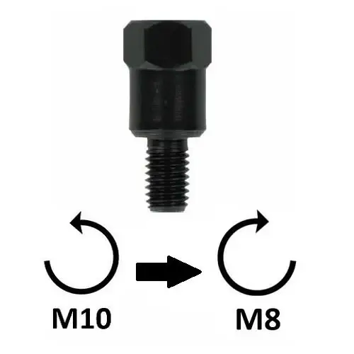 Adattatore Specchi - M10x1,25 SX (superiore) > M8x1,25 DX (inferiore) Ultima Occasione