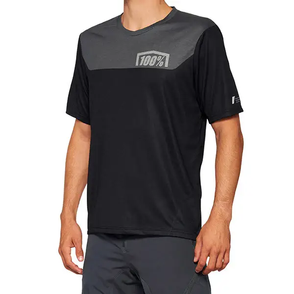 AIRMATIC MAGLIA A MANICHE CORTE BLACK/CHARCOAL - L Reso Gratuito